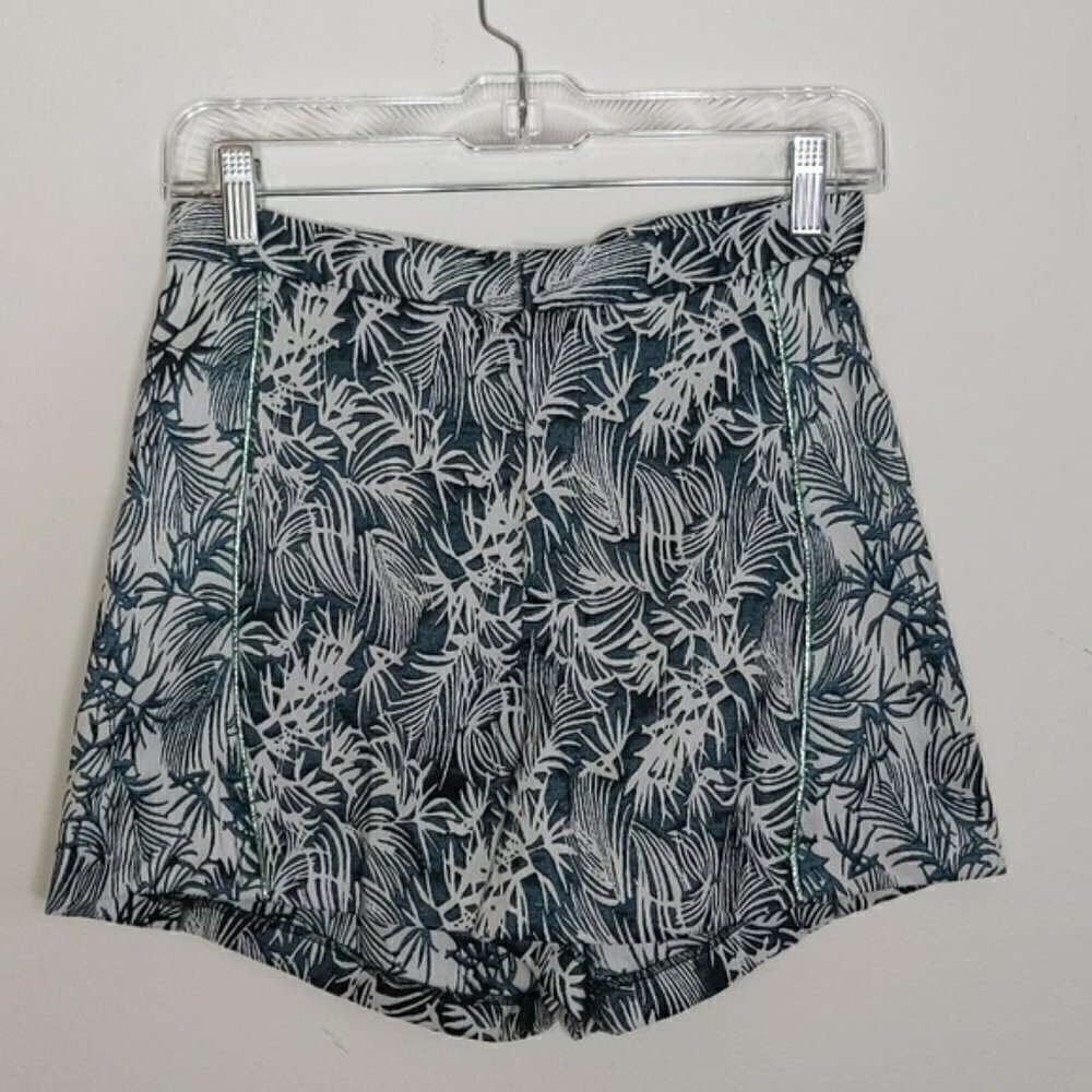 Zac by Zac Posen Tropical Blue Metallic Shorts